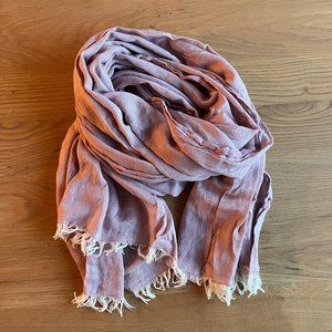 Pink Linen and Silk Blend Lightweight Scarf